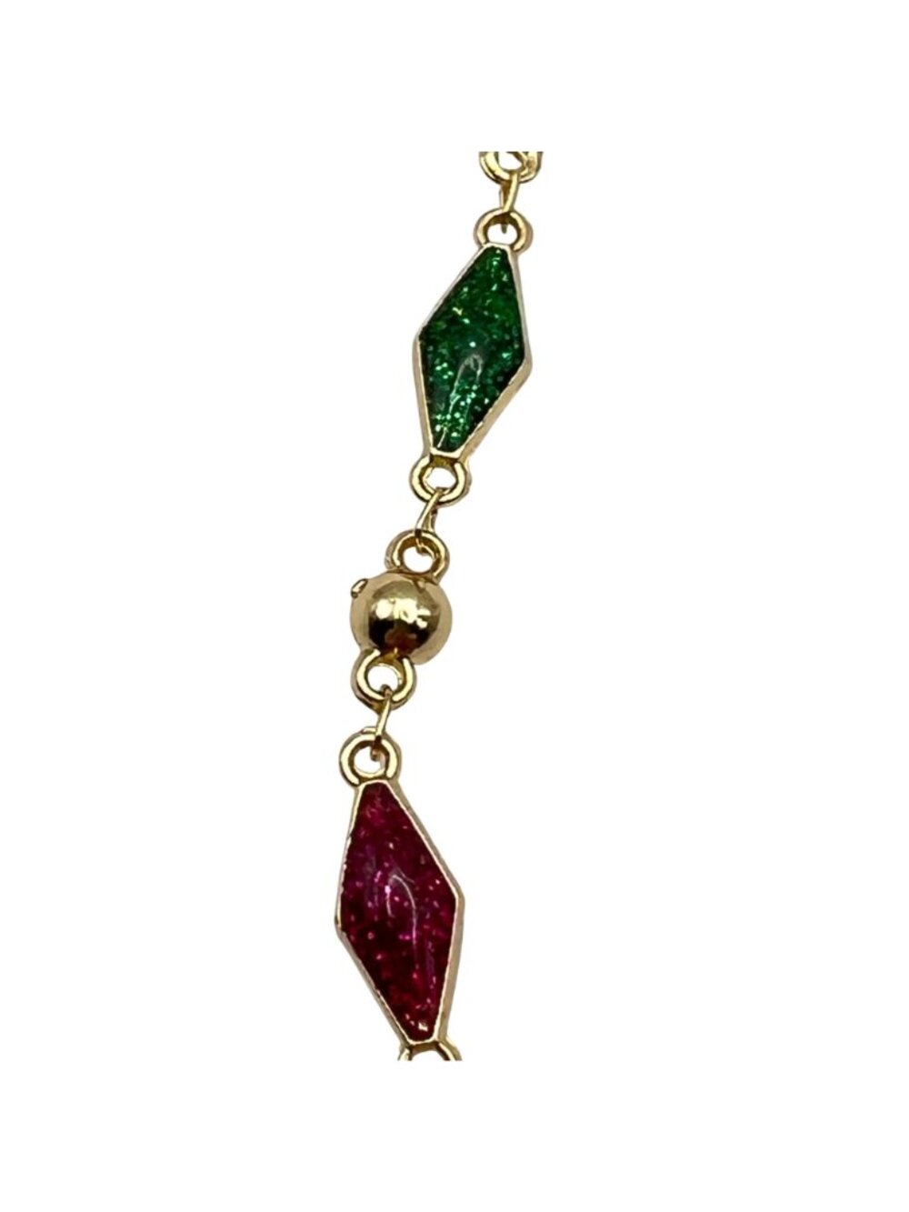 Gold Tone 2 Bracelet Lot Multicolor Enamel Link Charm Bangle Tree of Life Boho - Picture 12 of 14